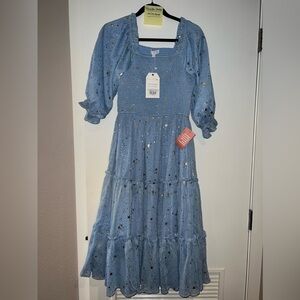 Starry nights Dress in baby blue